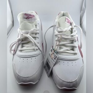 0006: NWT Reebok Royal Glide Ripple Clip White and Pink Athletic Shoes   Size 11